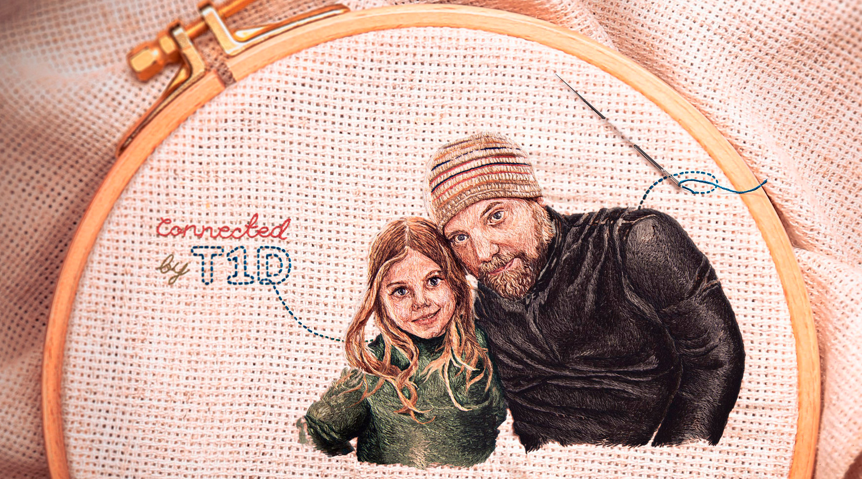 Embroidery, Father and daughter